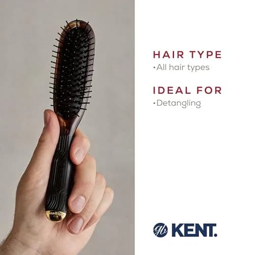 KENT HeadHog Detangler Brush with Ergonomic Rubber Grip, Anti-Static Nylon Bristles | 2.27 kg (5 lb) thumbnail 6