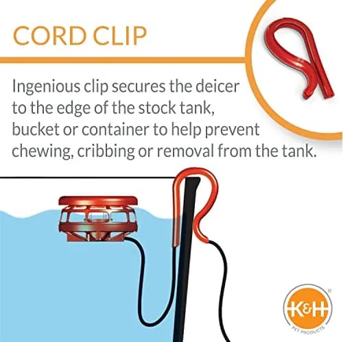 K&H Stock Tank Deicer 1500W | Floating & Submersible Livestock Water Heater, Safety Listed, Red thumbnail 4