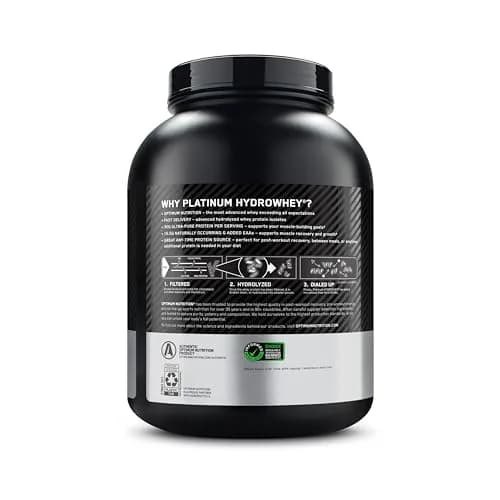 Optimum Nutrition Platinum Hydrowhey Protein Powder, Velocity Vanilla, 1.81 kg (4 LB) | Hydrolyzed Whey Protein Isolate thumbnail 8