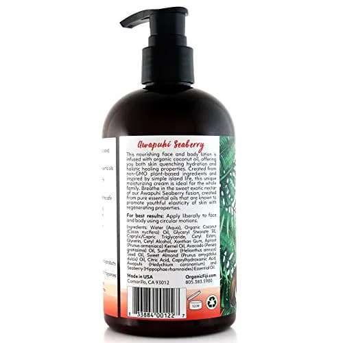 Organic Fiji Coconut Oil Infused Face & Body Lotion 12 oz | Deep Moisturizer for Sensitive Skin thumbnail 2