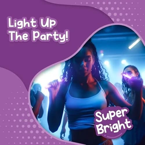 Windy City Novelties 25 Pack - 6” Premium Glow Sticks (Purple) | Long-Lasting Brightness for Parties & Events thumbnail 4