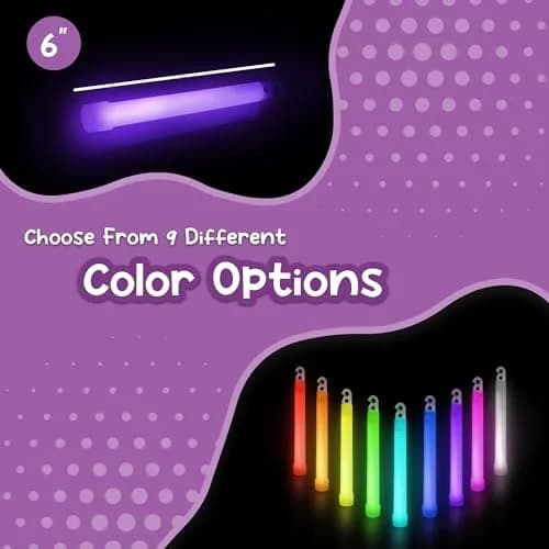 Windy City Novelties 25 Pack - 6” Premium Glow Sticks (Purple) | Long-Lasting Brightness for Parties & Events thumbnail 2