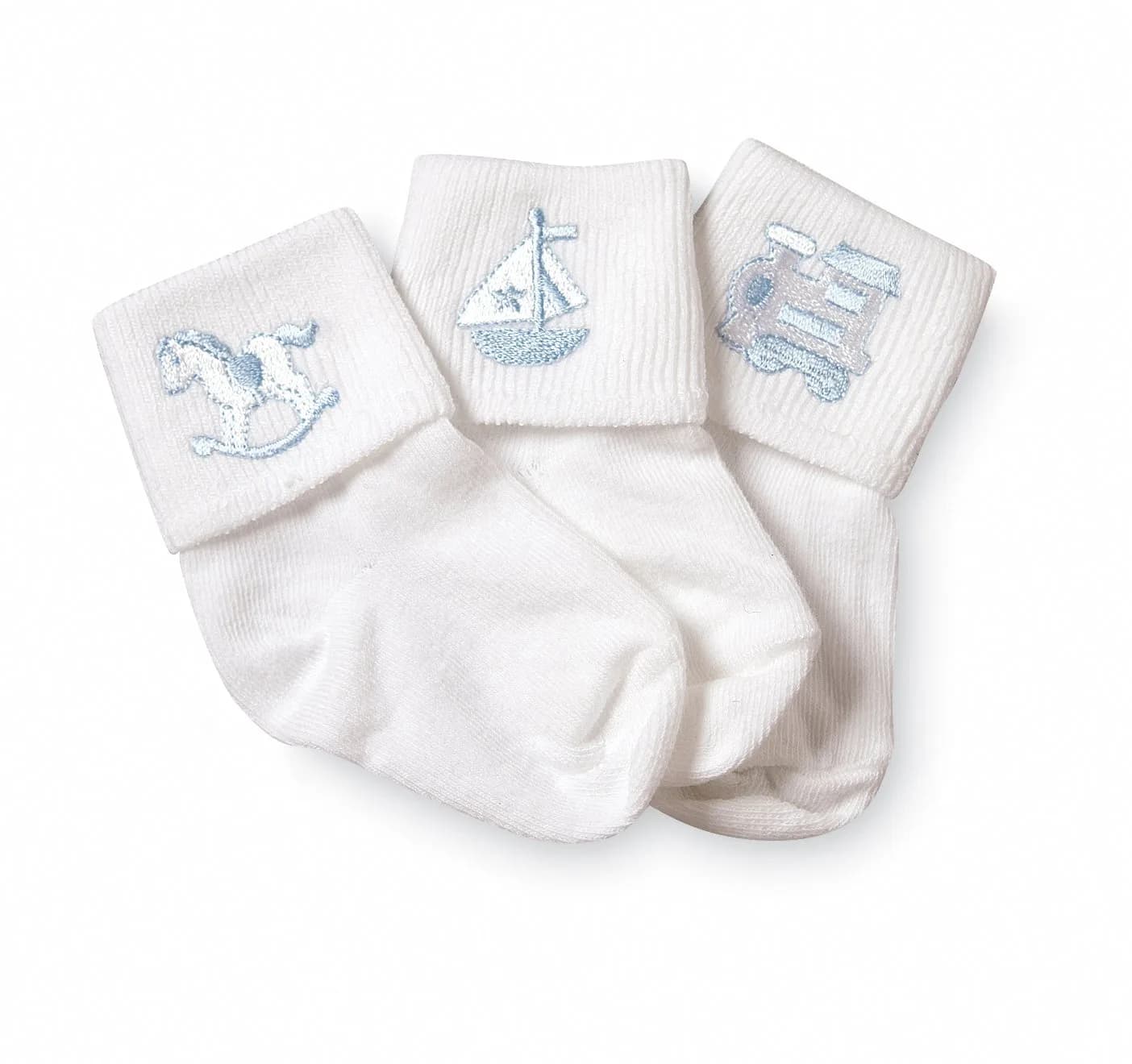 Jefferies Socks Baby Boy Collection Appliques 3 Pack | Soft Cotton, Seamless Toe, 1-3 Months