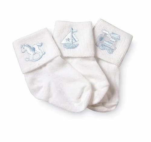 Jefferies Socks Baby Boy Collection Appliques 3 Pack | Soft Cotton, Seamless Toe, 1-3 Months thumbnail 1