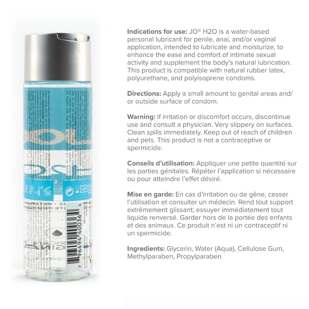 JO Original Water Based Personal Lubricant 240ml (8 fl oz) | pH Balanced for Women - view 2