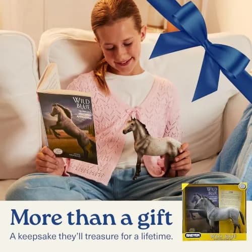 Breyer Classics Wild Blue Horse Toy Set with Book 1:12 Scale | Educational & Collectible thumbnail 4