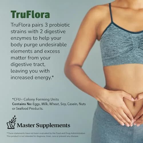 TruFlora Master Supplements 32 Capsules | Probiotics & Enzymes for Gut Health thumbnail 3