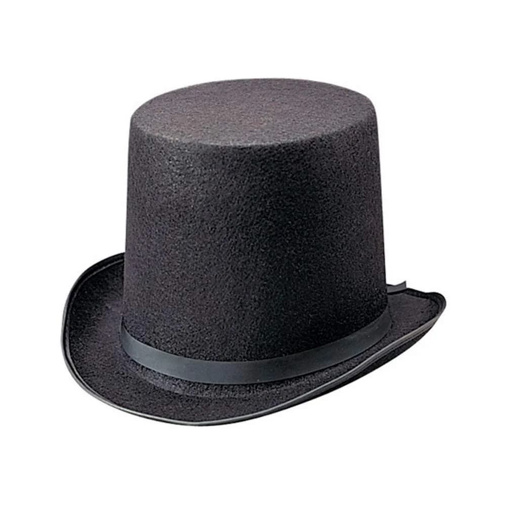 Rhode Island Novelty Deluxe Black Magician Butler Formal Costume Top Hat | One Size Felt