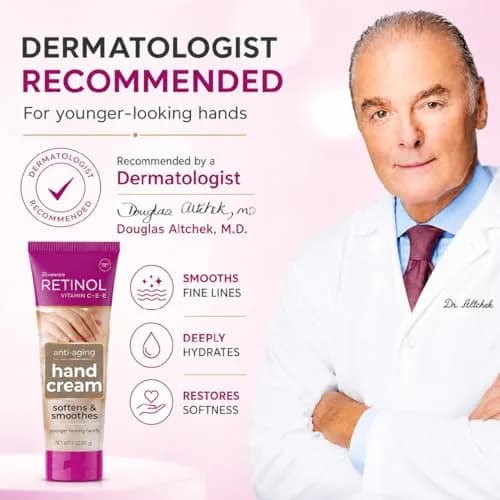 Retinol Hand Cream for Women - Anti-Aging Lotion for Dry Hands | Supports Wrinkle & Age Spot Reduction thumbnail 8