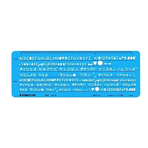 STAEDTLER 982 25-6 Template Katakana Alphanumeric Ruler 0.5mm for Mechanical Pencils | High-Precision Acrylic Drawing Aid thumbnail 1