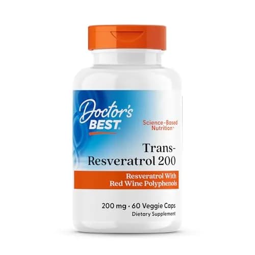 Doctor's BEST Trans Resveratrol 200 mg Vegan Capsules | Antioxidant Support thumbnail 1
