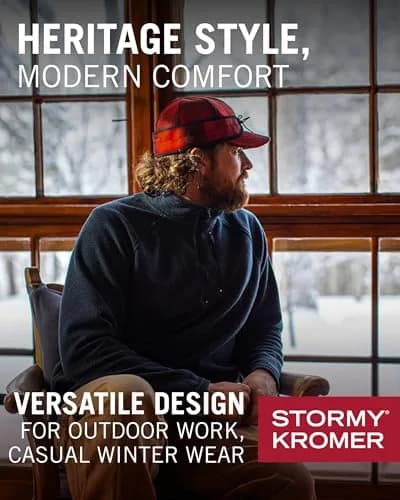 Stormy Kromer The Mackinaw Cap, Olive, 6 7/8 | Wool Winter Headgear for Men & Women thumbnail 4