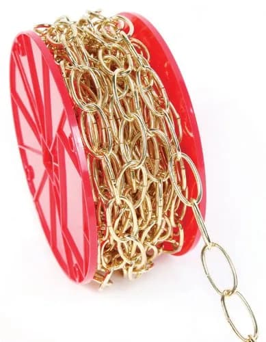 Koch Trade Size #10 Brass Decorator Chain 50ft | Up to 45 lbs WLL, Rust-Resistant thumbnail 1