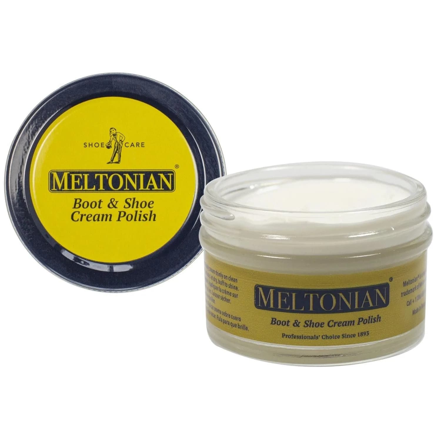 Meltonian Cream Shoe Polish - Leather & Boot Polish, Oil-Based with Beeswax, 60+ Colors, Neutral | Restores & Protects
