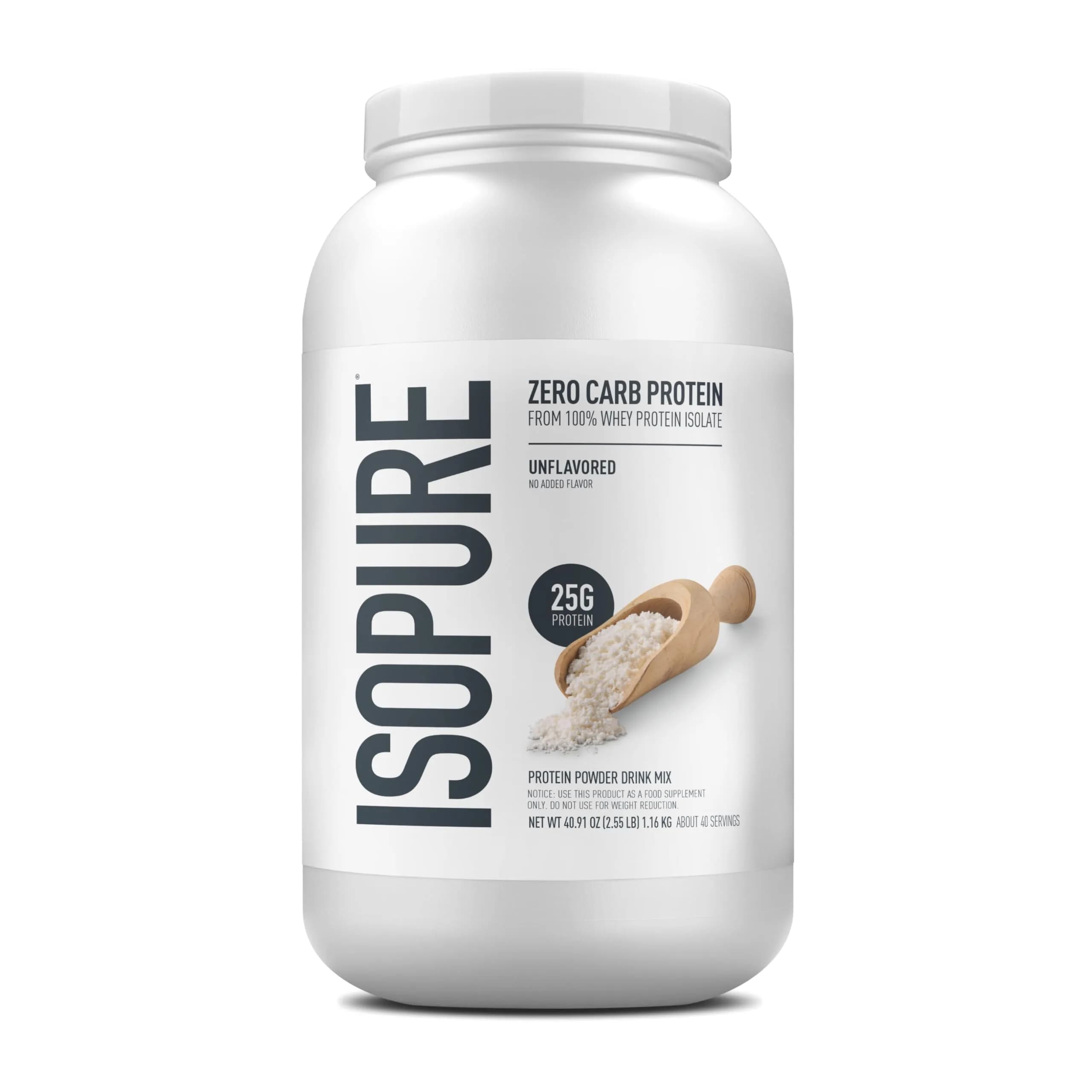 Isopure Zero Carb Whey Protein Isolate Powder, Unflavored, 3 lb (1.36 kg) | 25g Protein Per Serving - main product image
