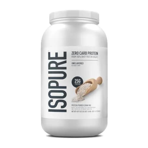 Isopure Zero Carb Whey Protein Isolate Powder, Unflavored, 3 lb (1.36 kg) | 25g Protein Per Serving thumbnail 1