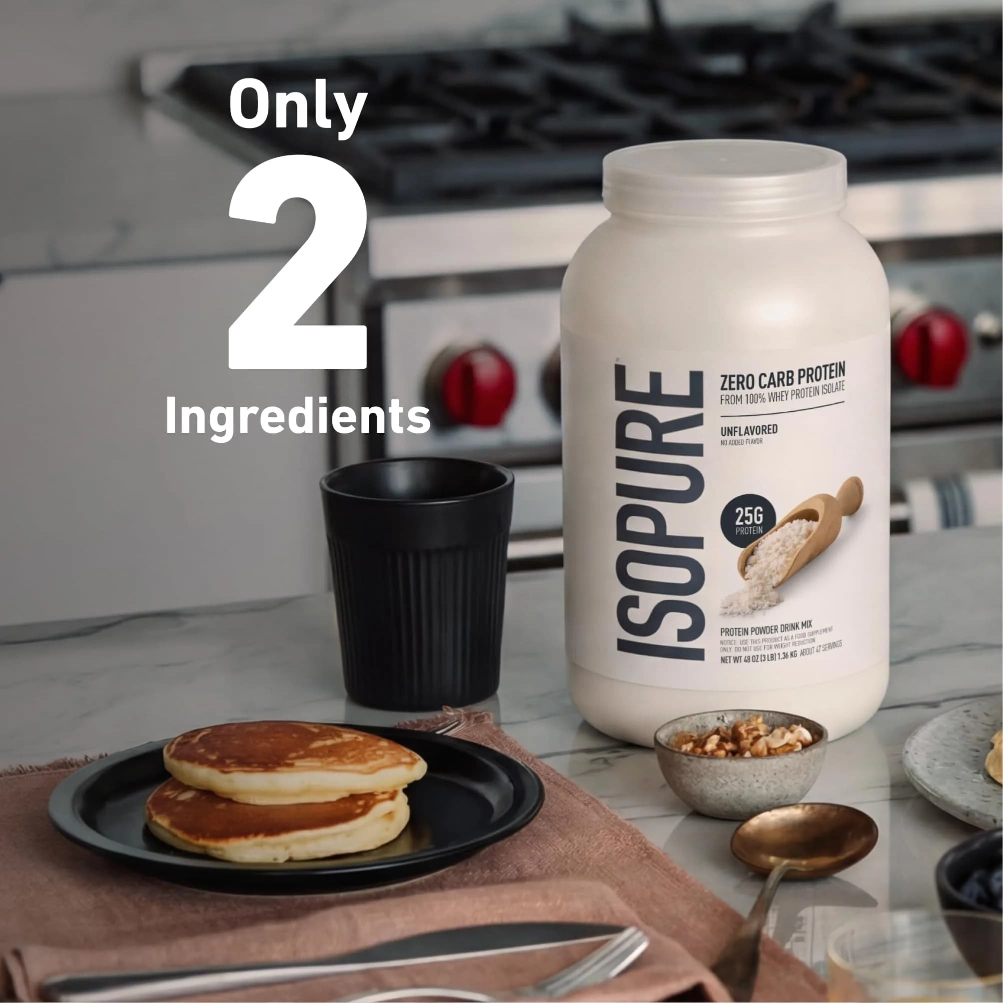 Isopure Zero Carb Whey Protein Isolate Powder, Unflavored, 3 lb (1.36 kg) | 25g Protein Per Serving - view 4