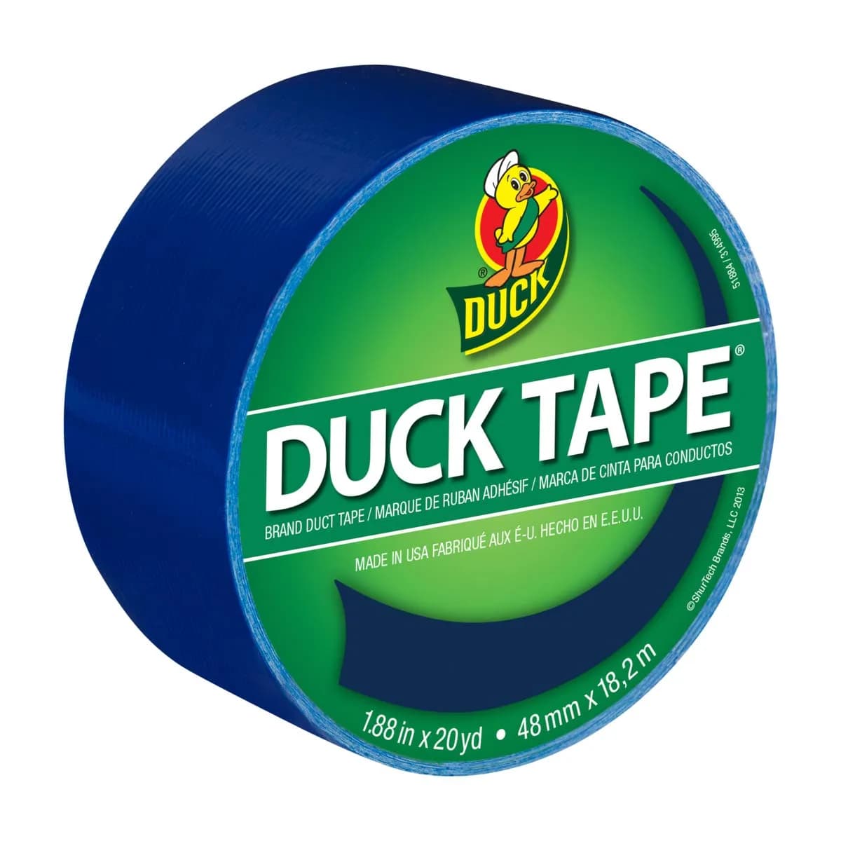 Duck Brand Heavy Duty Color Duct Tape, Blue, 1.88" x 60 yd | Water-Resistant, Tearable, Multi-Surface Adhesive — Blue
