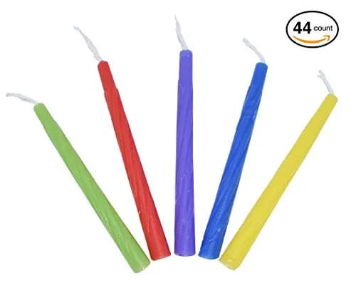 Ner Mitzvah Colorful Chanukah Candles 1-Pack - Standard Size Fits Most Menorahs - Premium Quality Wax - Assorted Colors - Bulk Pack for All 8 Nights of Hanukkah thumbnail 4