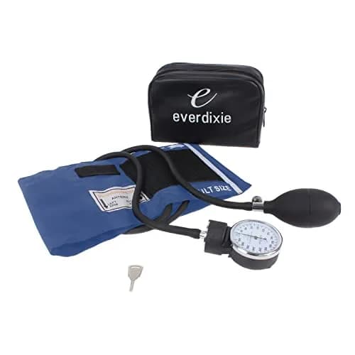 Dixie EMS Deluxe Aneroid Sphygmomanometer Blood Pressure Set with Adult Cuff, Carrying Case & Calibration Tool - Navy | 25.4cm-40.6cm (10"-16") thumbnail 5