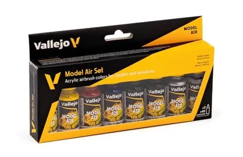 Vallejo Model Air Basic Colors Acrylic Paint Set | 8 Water-Based Pigments, Non-Toxic, Professional Grade thumbnail 4