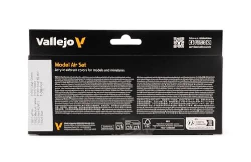 Vallejo Model Air Basic Colors Acrylic Paint Set | 8 Water-Based Pigments, Non-Toxic, Professional Grade thumbnail 2