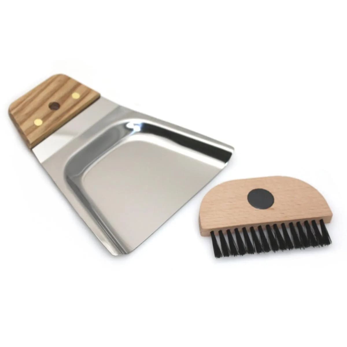 SCI Scandicrafts Small Crumb Set | Stainless Steel & Wood, Magnet Attachment, Hand Broom (1 Pack)