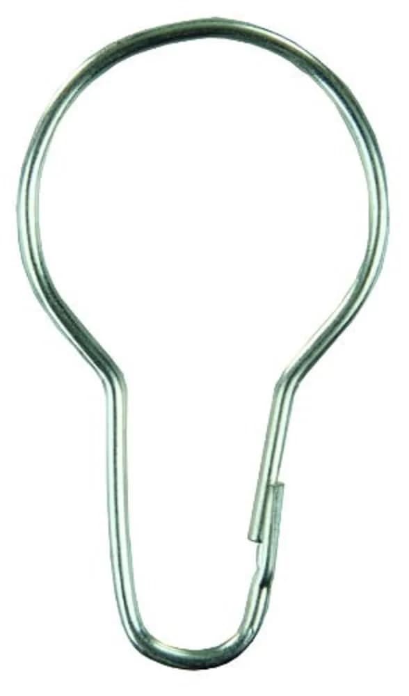 JR Products Metal Shower Curtain Rings - Pack of 12 | Zinc Plated Steel for Durability — Silver