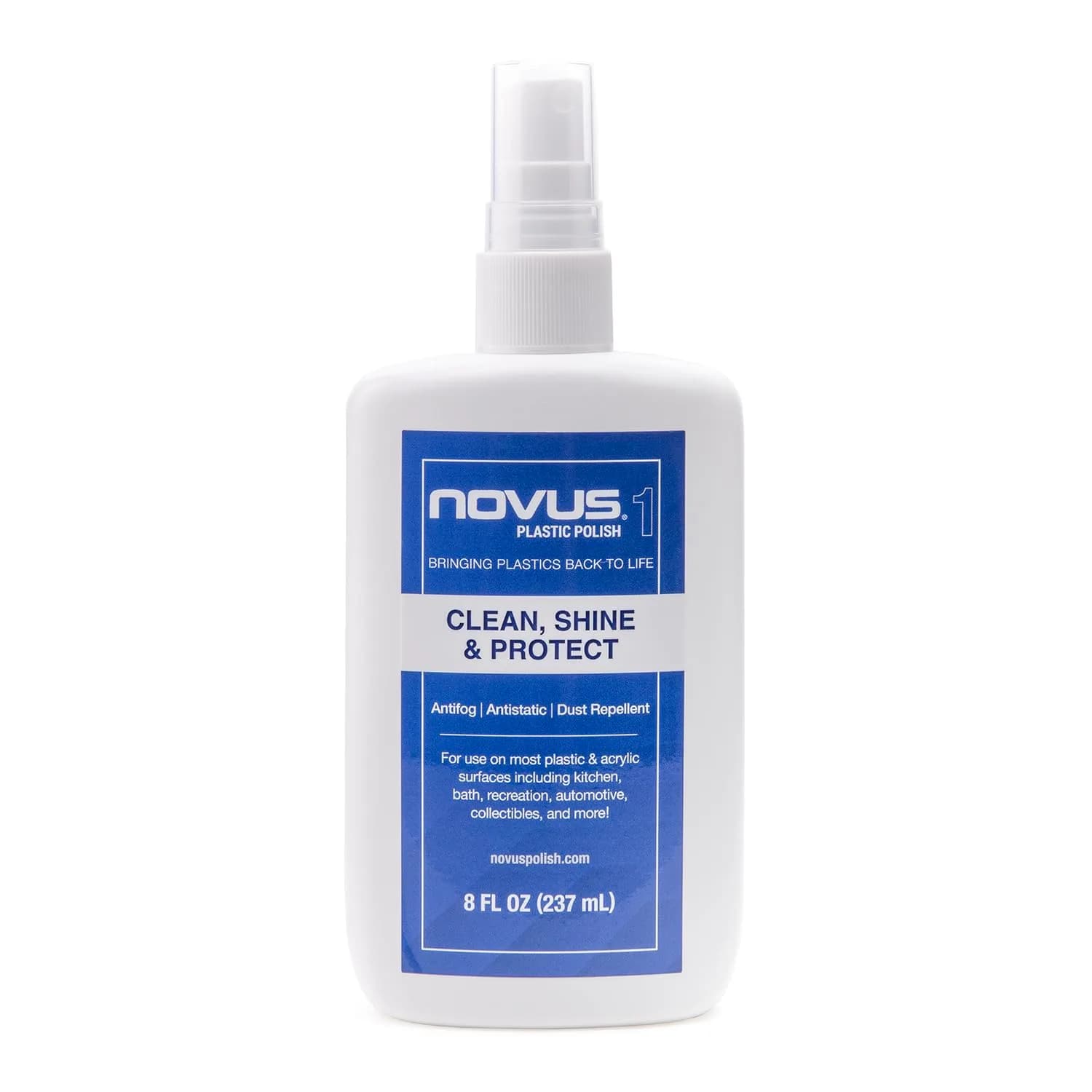 Novus #1 Plastic Clean & Shine - 8 Ounce Bottle for Fine Scratches & Haze - main product image
