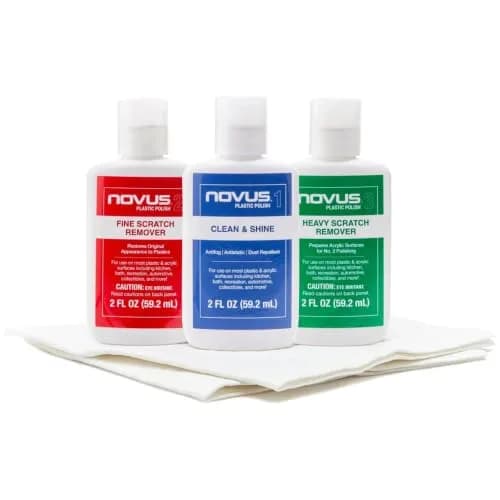 Novus Plastic Clean & Shine #1, Fine Scratch Remover #2, Heavy Scratch Remover #3 & Polish Mates Pack | 177ml (6 Fl Oz) | Automotive Plastic Restoration Kit thumbnail 1