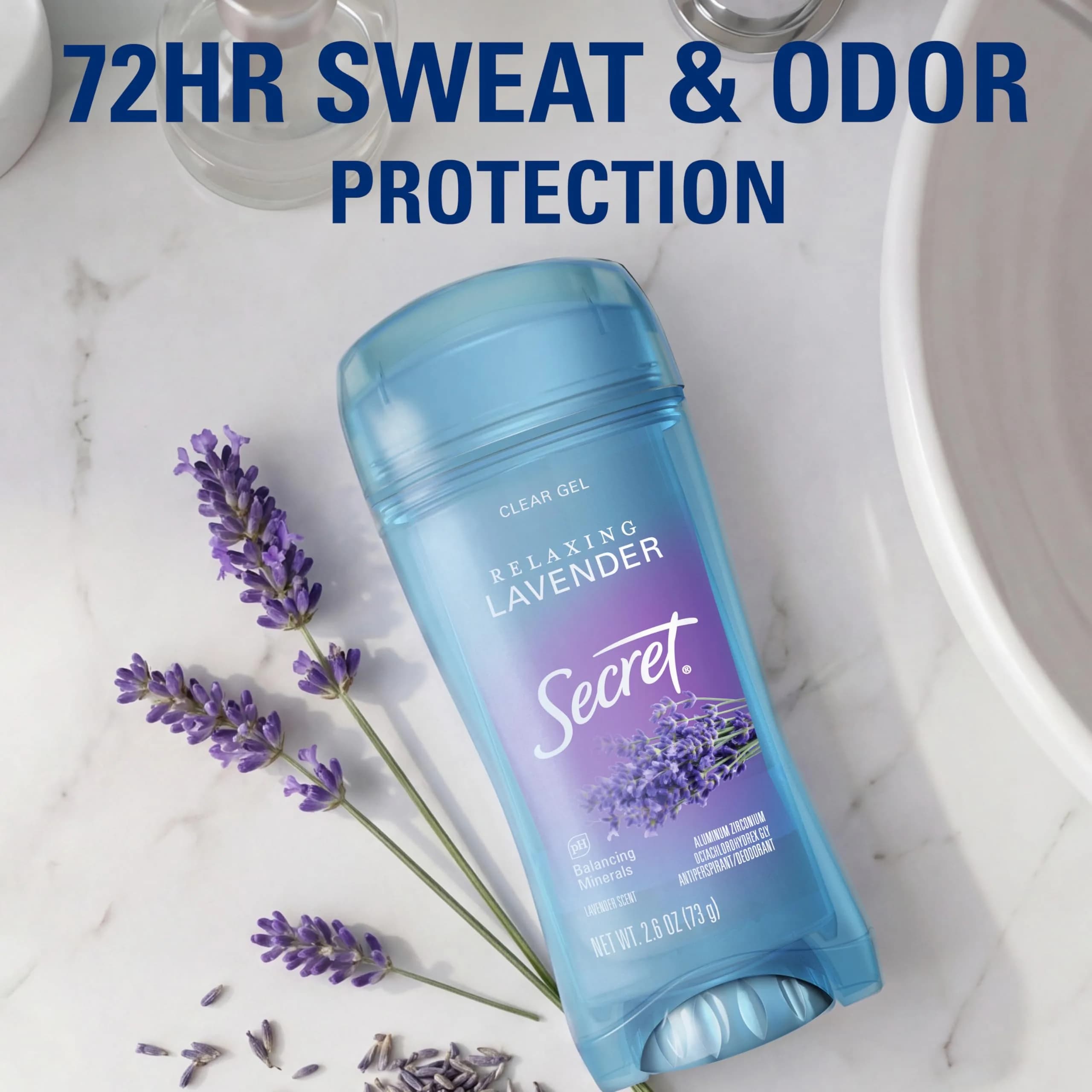 Secret Fresh Clear Gel Antiperspirant Deodorant for Women, Relaxing Lavender Scent, 2.6 oz - view 3
