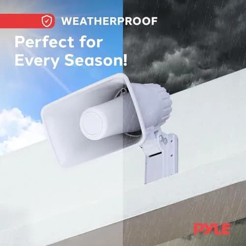 Pyle Indoor / Outdoor PA Horn Speaker - 6" PA Speaker With 8 Ohms Impedance & 50 Watts Peak Power - Mounting Bracket & Hardware Included - White thumbnail 2