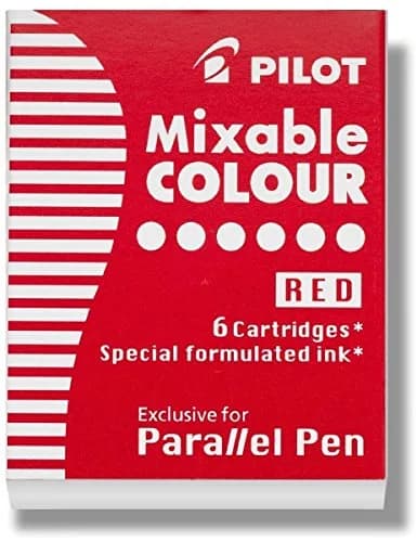 PILOT Parallel Mixable Color Ink Refills Red 6-Pack (156 g) | Authentic USA Import for Calligraphy Pens thumbnail 1