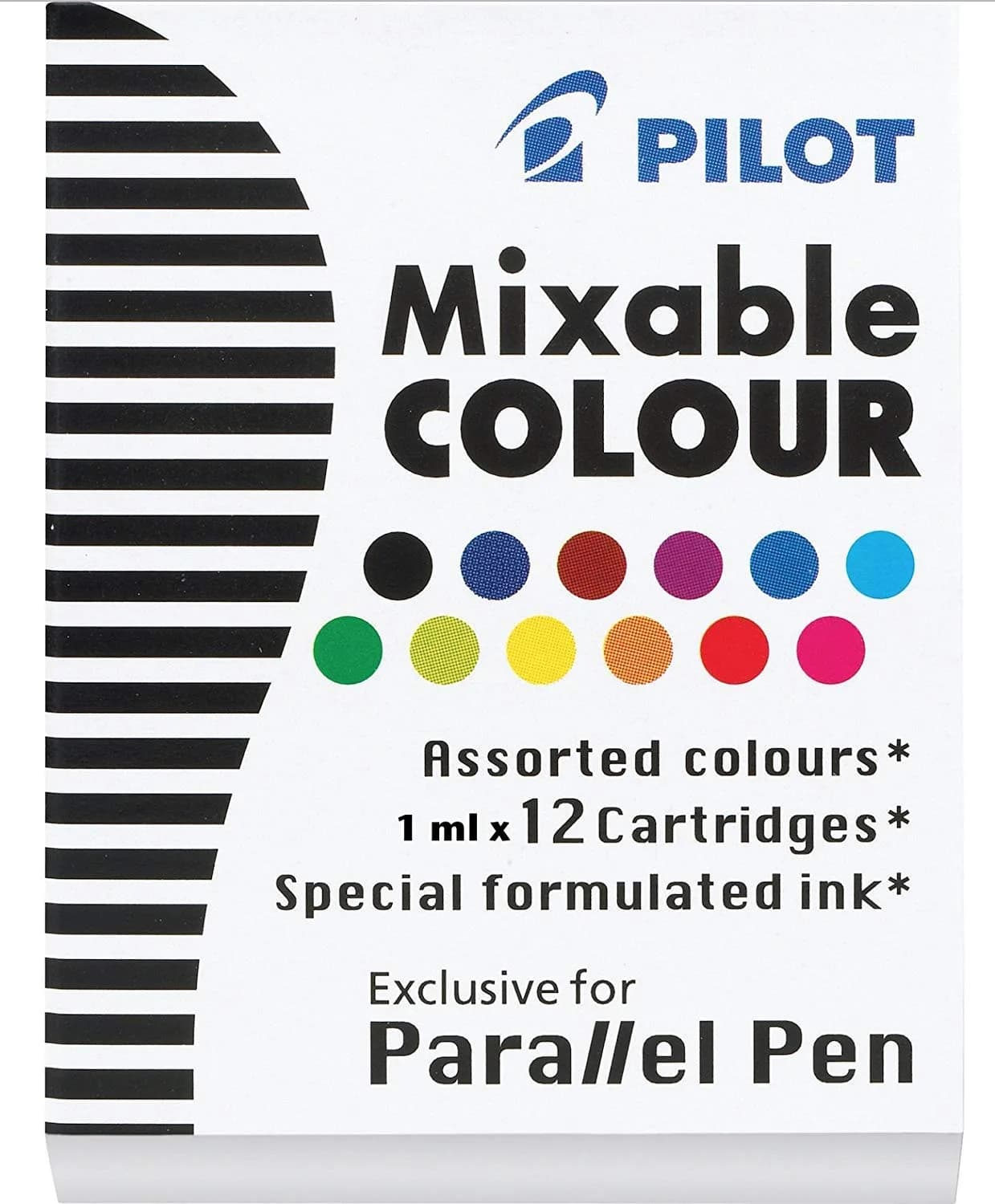 Pilot Parallel Mixable Color Ink Refills for Calligraphy Pens, 12-Pack | Smooth Ink Flow for Students & Professionals - main product image