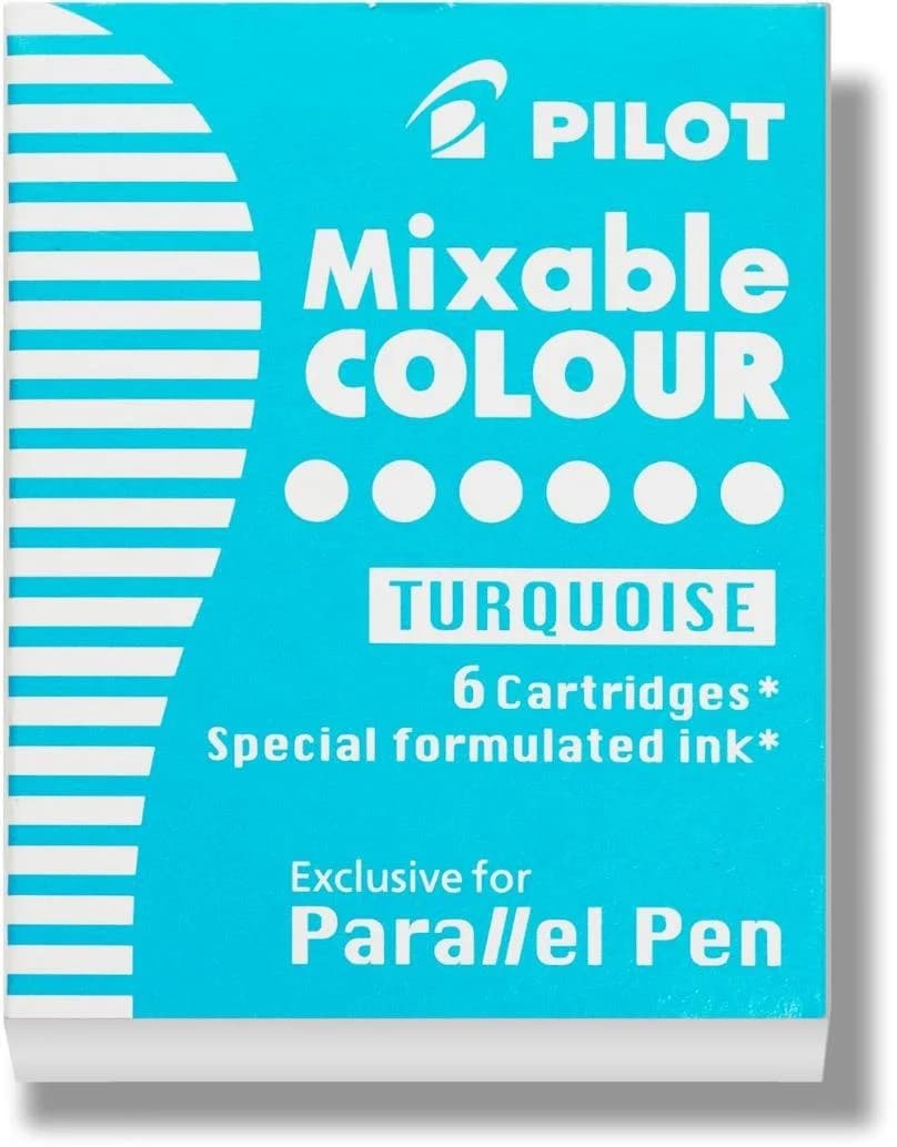 PILOT Parallel Mixable Color Ink Refills for Calligraphy Pens, Turquoise, 6-Pack | Smooth Ink Flow - main product image