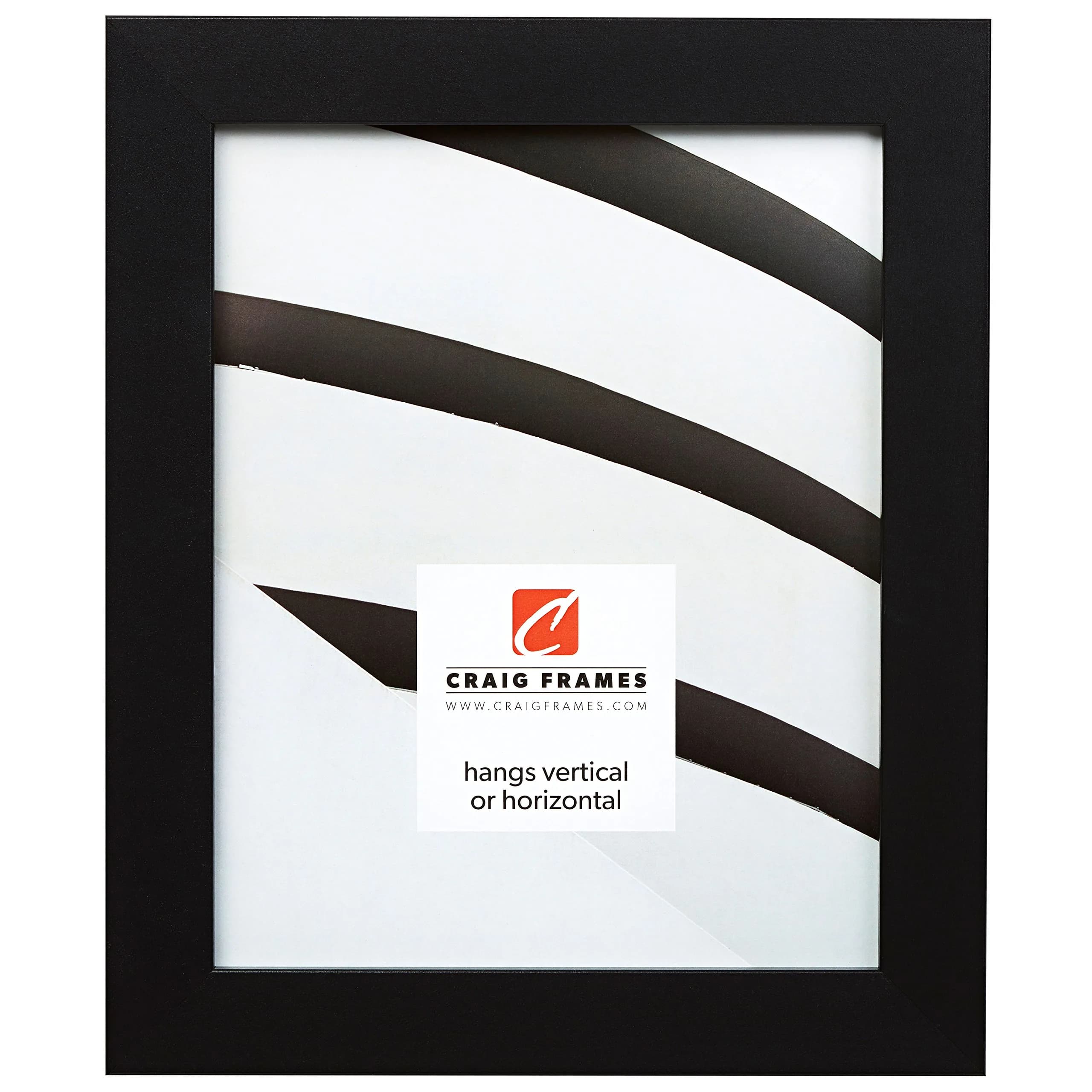 Craig Frames Black Picture Frame 5x7 Inch (12.7cm x 17.8cm) | Contemporary Style with Glass Front — Black