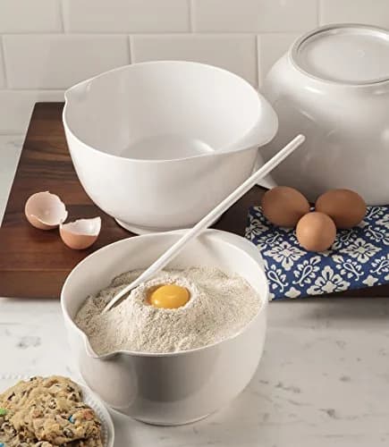 Hutzler Melamine Mixing Bowl Set: 2, 3, and 4 Liters (67.6, 101.4, 135.2 oz) | BPA-Free & Dishwasher Safe Red Bowls thumbnail 8