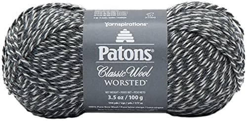 Patons Classic Wool Yarn 100% Wool Dark Grey Marl 100g (3.5oz) | Soft Worsted Weight for Crochet & Knitting thumbnail 1