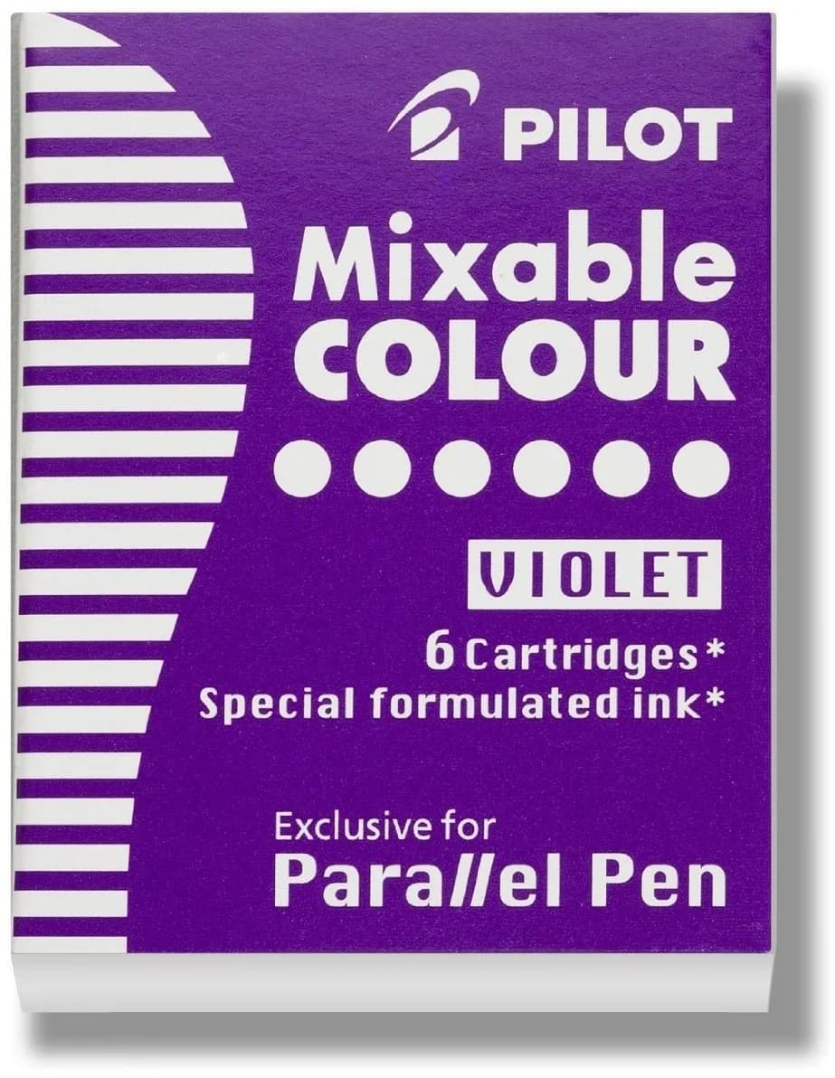 PILOT Parallel Mixable Color Ink Cartridge Refills for Calligraphy Pens, Purple, Pack of 6 (77309) - main product image