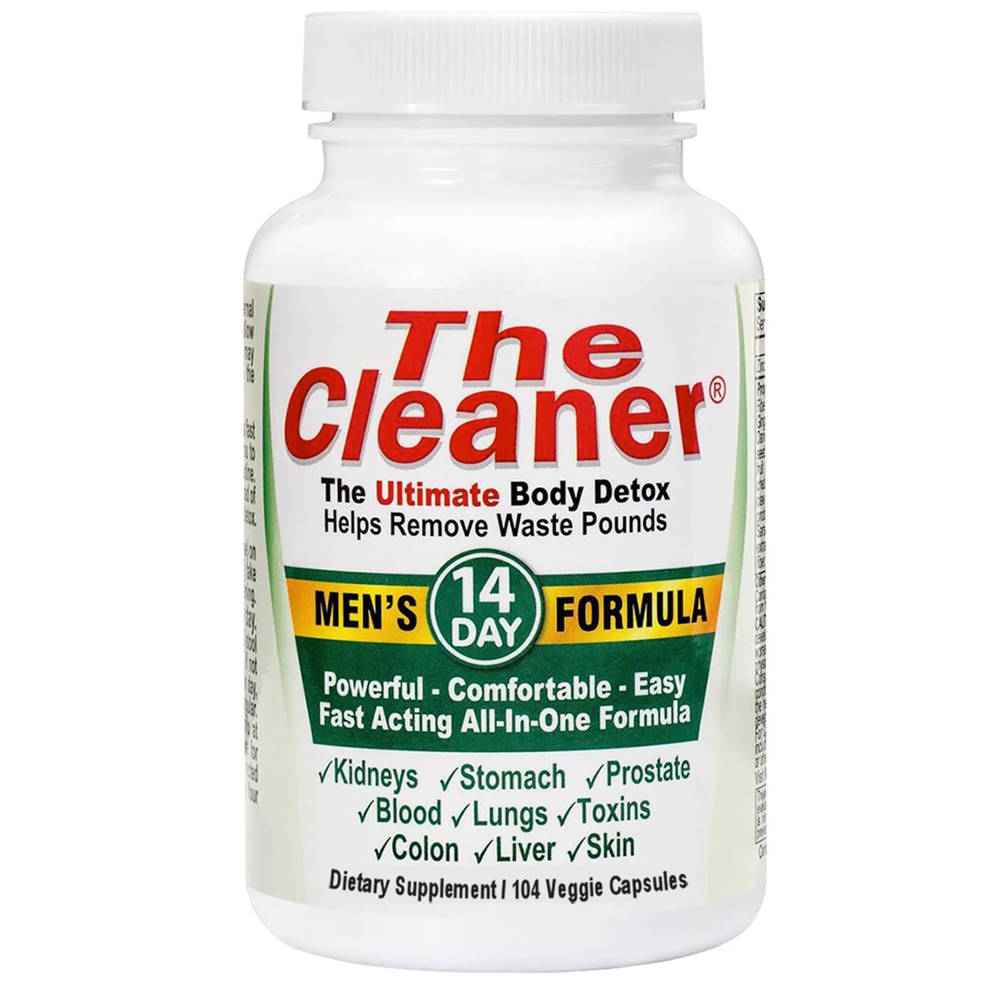 Century Systems The Cleaner Detox 104 Vegetarian Capsules | 14-Day Internal Cleansing for Men