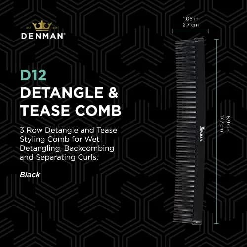 Denman Jack Dean Curl Volumiser Comb 6.9 Inch | Detangles & Defines Curly Hair thumbnail 2