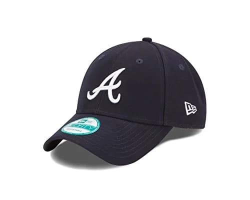 New Era MLB Atlanta Braves Road The League 9FORTY Adjustable Cap, One Size, Navy | Official MLB Fan Cap thumbnail 1