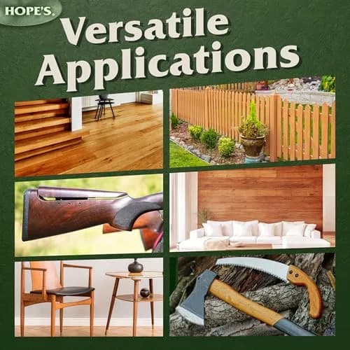 HOPE'S 100% Pure Tung Oil Wood Finish 473ml (16 Fl Oz) | Natural Waterproof Sealer for Indoor & Outdoor Projects thumbnail 4