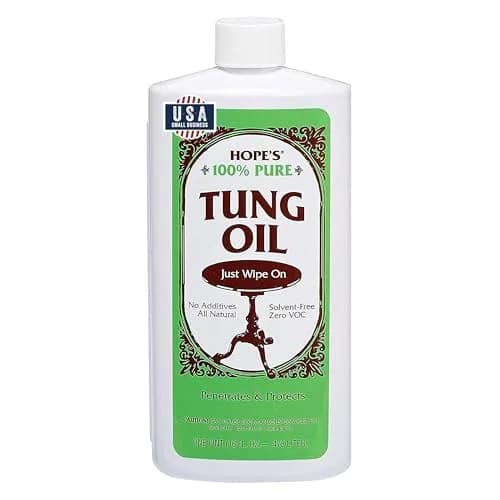 HOPE'S 100% Pure Tung Oil Wood Finish 473ml (16 Fl Oz) | Natural Waterproof Sealer for Indoor & Outdoor Projects thumbnail 1