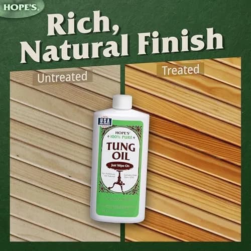 HOPE'S 100% Pure Tung Oil Wood Finish 473ml (16 Fl Oz) | Natural Waterproof Sealer for Indoor & Outdoor Projects thumbnail 8