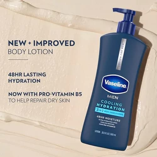Vaseline Men Healing Moisture Body Lotion, Cooling | Deep Moisturizer for Dry & Sensitive Skin thumbnail 4