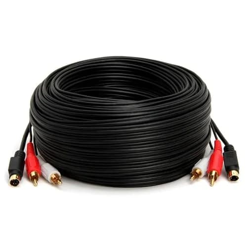 Cmple S Video Cable 75 ft SVHS 4-PIN Video Cord for Home Theater, Camcorder, DVD Player - Black | Low Signal Loss, Gold-Plated thumbnail 2