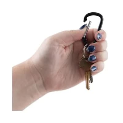 Advantus D-Shape Carabiner Key Chains, Black, 10-Pack | 2.5 inch (6.35 cm) Aluminum Utility Clips - view 6