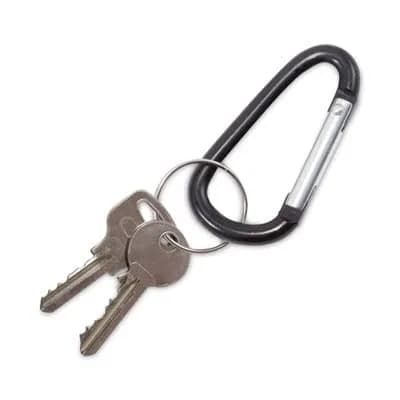Advantus D-Shape Carabiner Key Chains, Black, 10-Pack | 2.5 inch (6.35 cm) Aluminum Utility Clips thumbnail 3