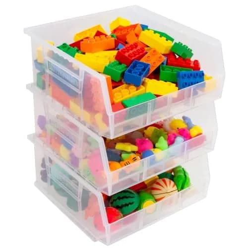 Akro-Mils 30235 AkroBins Plastic Storage Bins, 11"x11"x5", Clear, 6-Pack | Heavy-Duty Stackable Organizer thumbnail 7